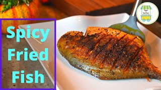 Spicy Fried Pompano Fish  Quick recipe  Yummy Golden Pompano [upl. by Anrat]