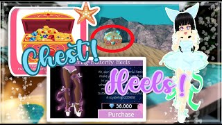 NEW CHESTLOCATION FLUTTERING BUTTERFLY HEELS OUT  Royale High Update [upl. by Tom]