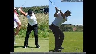 Jon Rahm golf swing  Long Iron faceon amp downtheline July 2017 [upl. by Eiznikam]