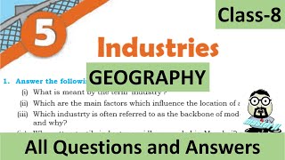 Class 8 Geography Chapter 5 exercises Industries [upl. by Yentuoc]