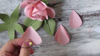 FREE template How to make paper rose [upl. by Enimsaj214]