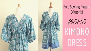 Boho Kimono Dress Sewing Tutorial [upl. by Bruner116]