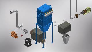 3d Model Animation  Dust Collector Assemble [upl. by Doowle910]