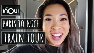 Paris to Nice Train First Class Tour  TGV InOui Boarding Seats Food Bathrooms WiFi Travel Vlog [upl. by Jeralee724]