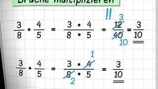 Bruchrechnen Multiplizieren und Dividieren [upl. by Aun]