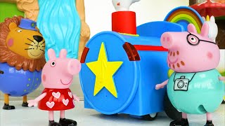 Peppa Pig बच्चों के लिए खिलौना चिड़ियाघर पशु सीखना वीडियो Hindi [upl. by Ahsenauj]