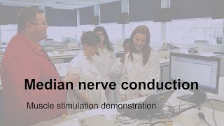 Physiology practical demonstrations  Median nerve conduction [upl. by Nugent563]