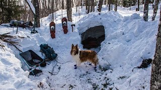 Overnight Winter Camping in a Quinzee [upl. by Vorfeld]