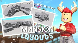 3 FREE Bloxburg Large MANSION Layouts  Step by Step Tutorials  Free to Use [upl. by Ardnajela]