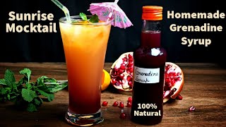 How to Make Grenadine Syrup at Home and Sunrise Mocktail Recipe [upl. by Retsevlys100]