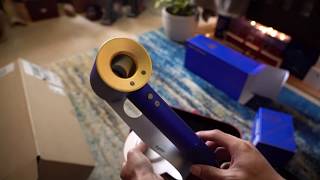 Dyson 2375K Gold Supersonic Hairdryer Unboxing [upl. by Zzahc]