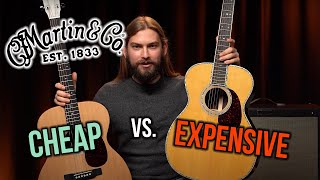 Expensive vs Cheap Martin Acoustic Guitars  000X1 vs 00042 [upl. by Eitsrik988]