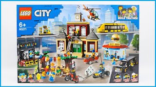 Lego City 60271 Main Square Speed Build Review [upl. by Ardnatal]