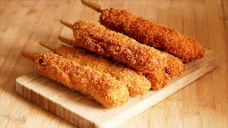 Corn Dog facile  recette coréenne 🇰🇷 [upl. by Ahsimaj]