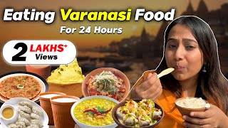 Banaras Food Vlog for 24 Hours  Best Food Challenge 🙈 [upl. by Zoha]