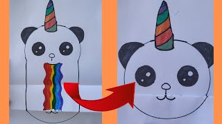 PANDACORN ÇİZİMİ  PANDİCORN ÇİZİMİ  how to draw a pandacorn  sharpie ile çizim unicorn çizimi [upl. by Madalena]