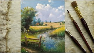 Dere Akrilik Boya  Landscape Painting [upl. by Ivy]