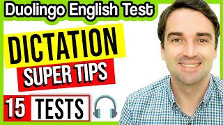 Dictation Tips and 15 Tests  Duolingo English Test Practice and Study Lesson [upl. by Eiclehc]