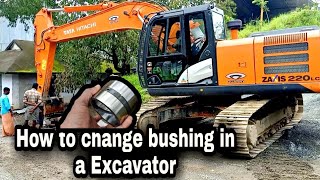 how to change bushings in a excavator [upl. by Aseiram]