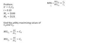 Intertemporal Choice Utility Maximization Over Two Time Periods [upl. by Bricker320]