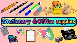 Learn Names of 65 Stationery items and Office Supplies with Correct Pronunciation and Pictures [upl. by Bocoj]