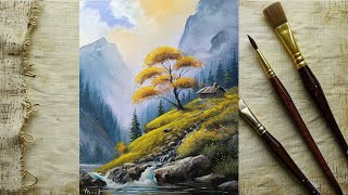 Manzara Akrilik Boya  Landscape Painting [upl. by Pegeen]