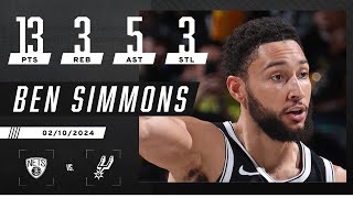 Ben Simmons stuffs the stat sheet in Nets’ win vs Spurs  NBA on ESPN [upl. by Hen]