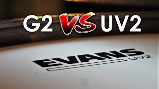 Evans UV2 vs G2 Coated  Direct Drumhead Comparison [upl. by Eilyab]