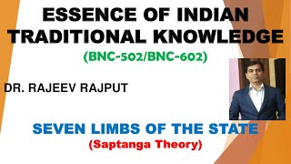 Kautilyas Saptanga Theory  Seven Limbs of the State  KNC502602  AKTU [upl. by Cobbie]