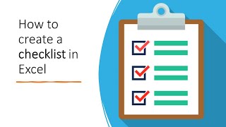 How to Create a Checklist in Microsoft Excel [upl. by Tnomyar353]