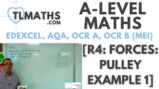 ALevel Maths R406 Forces Pulley Example 1 [upl. by Havstad356]