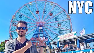 Coney Island Brooklyn  NYCs MOST FAMOUS Beach amp Boardwalk  Things To Do amp Eat [upl. by Nedyaj359]