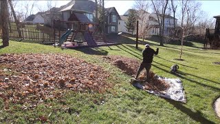 How I Do Leaf Cleanups With A Blower Rake and A Tarp [upl. by Myra]