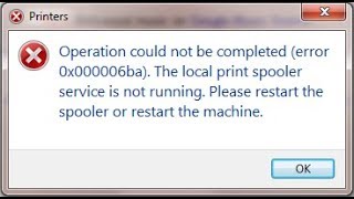 Operation Could not be completed Error 0x000006ba Restart Print Spooler [upl. by Cull]