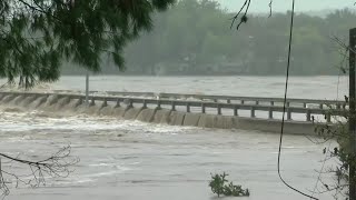 RAW VIDEO Floods Cause Bridge Collapse Over Llano River In Texas [upl. by Sremmus]