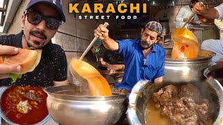 PAKISTAN’s BEST JAVED NIHARI Karachi Street Food Tour [upl. by Nyleahs95]