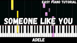 Someone Like You  Adele Easy Piano Tutorial [upl. by Inohs938]