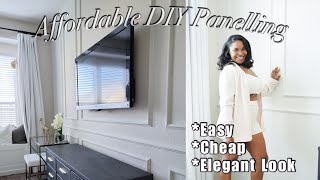 Easy DIY Wainscoting  Affordable Elegant Wall Treatment [upl. by Ainoloppa646]