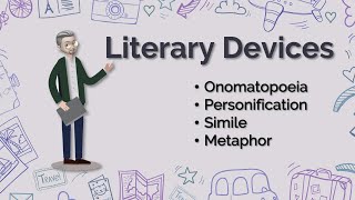 ESL  Literary Devices Onomatopoeia Personification Simile and Metaphor [upl. by Idoj]