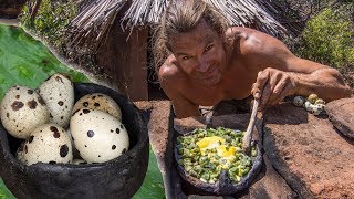 Primitive Kitchen Quail Eggs amp Cactus Breakfast [upl. by Ivad361]