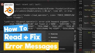 Blender Python Tutorial  Read an Error Message and how to Fix it learn python for beginners [upl. by Ilsa]