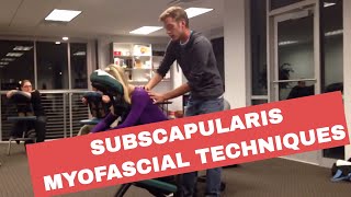 Chair Massage Subscapularis Myofascial Techniques [upl. by Styles]