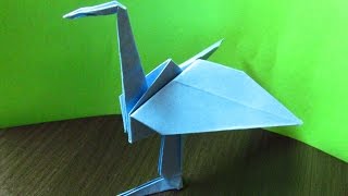 Como hacer una GARZA de papel  ANIMALES DE ORIGAMI paso a paso Muy fácil [upl. by Wallraff]