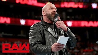 Triple H will put his career on the line against Batista at WrestleMania Raw March 25 2019 [upl. by Nedra]