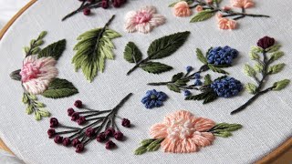 Embroidery for beginners Flowers and berries quotSweet berriesquot pattern [upl. by Amoeji]