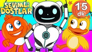 Robot Dansı şarkısı ile 15 dk Sevimli Dostlar Bebek Şarkıları  Adisebaba TV Nursery Rhymes [upl. by Anikas27]