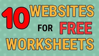 10 Websites For Free Worksheets [upl. by Eiralam]