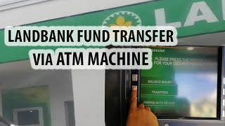 LandBank Fund Transfer Via ATM Machine FREE  How to transfer fund via ATM machine [upl. by Pudendas]