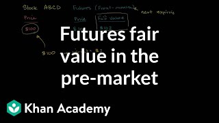 Futures fair value in the premarket  Finance amp Capital Markets  Khan Academy [upl. by Eiggam]