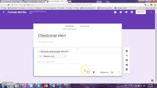 Crearea unui formular in Google Drive [upl. by Einalem]